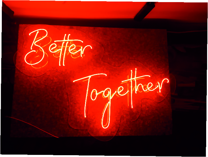 better together neon sign