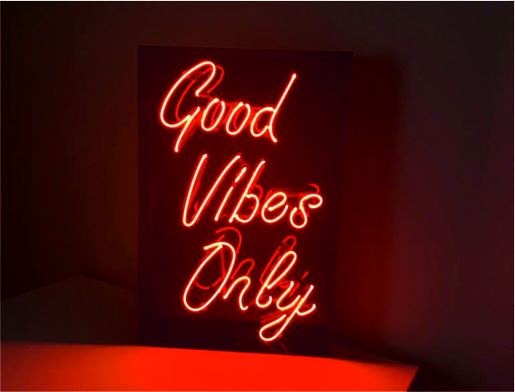 good vibes only neon sign