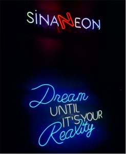 led neon yazı istanbul,, dream until its your reaxity led neon yazı tabelası