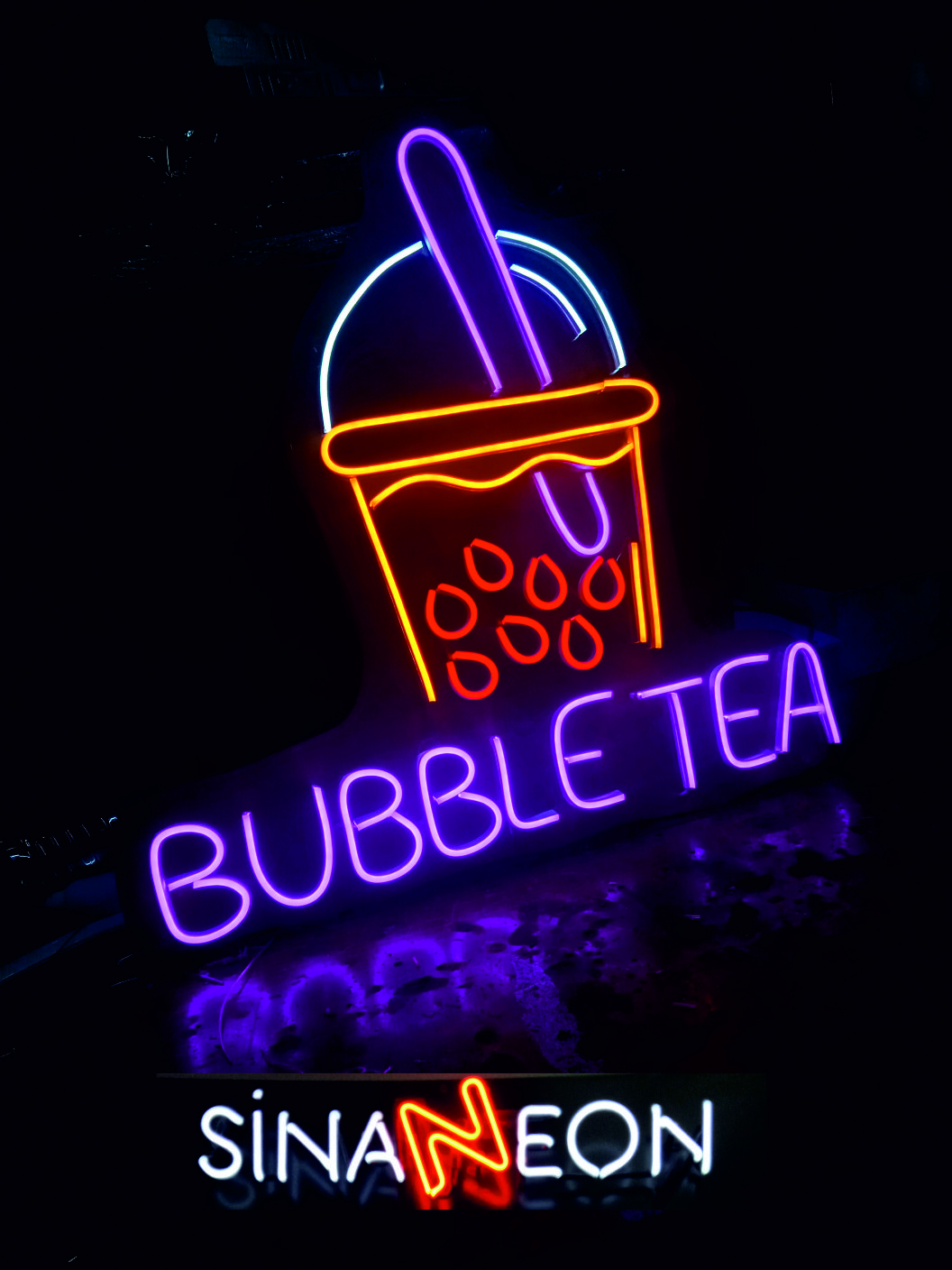 dubble tea led neon tabela görseli